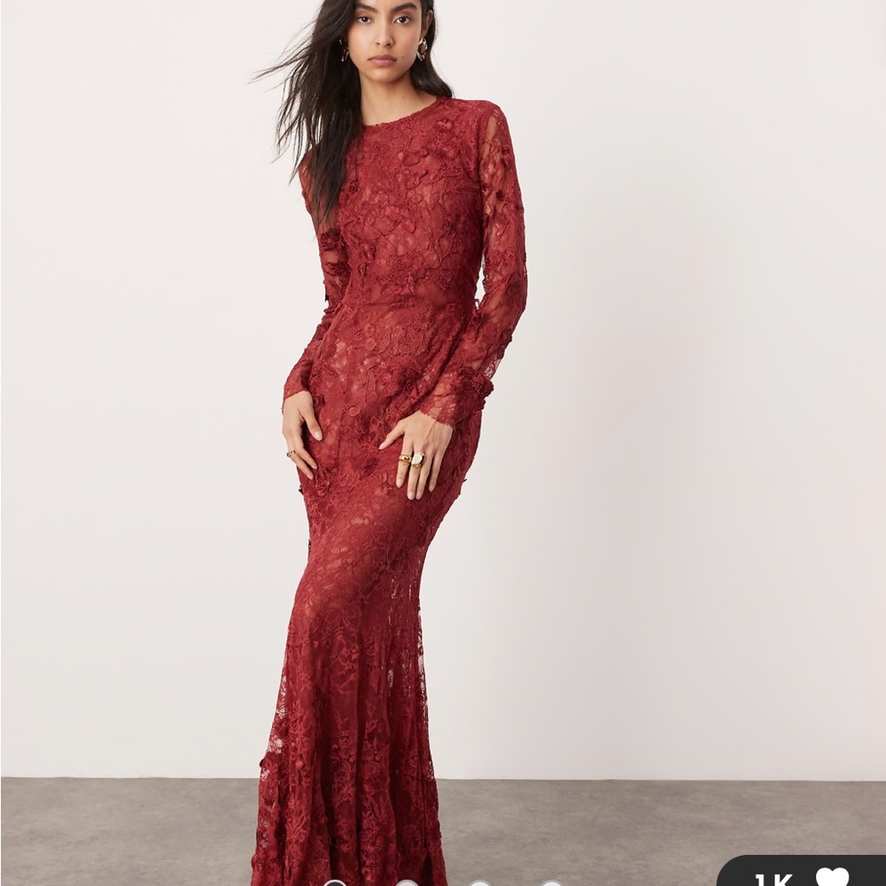 Elegant Red Lace Dress
